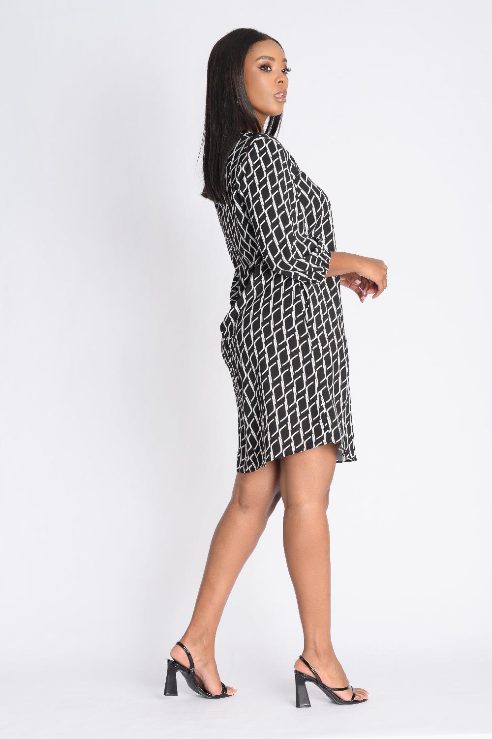 Contempo Print Short Dress