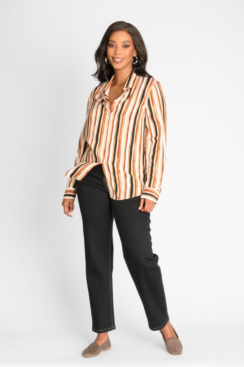 Contempo Print Woven L/S Top
