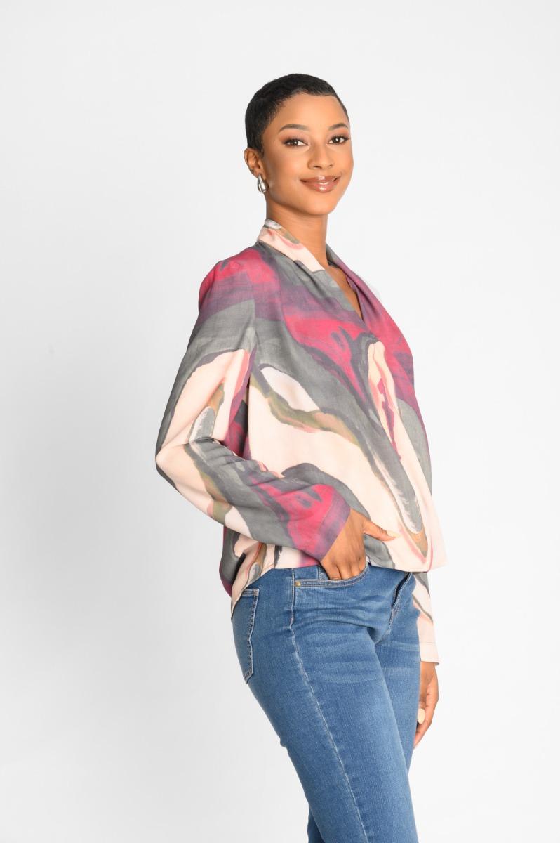 Contempo Print Woven Top