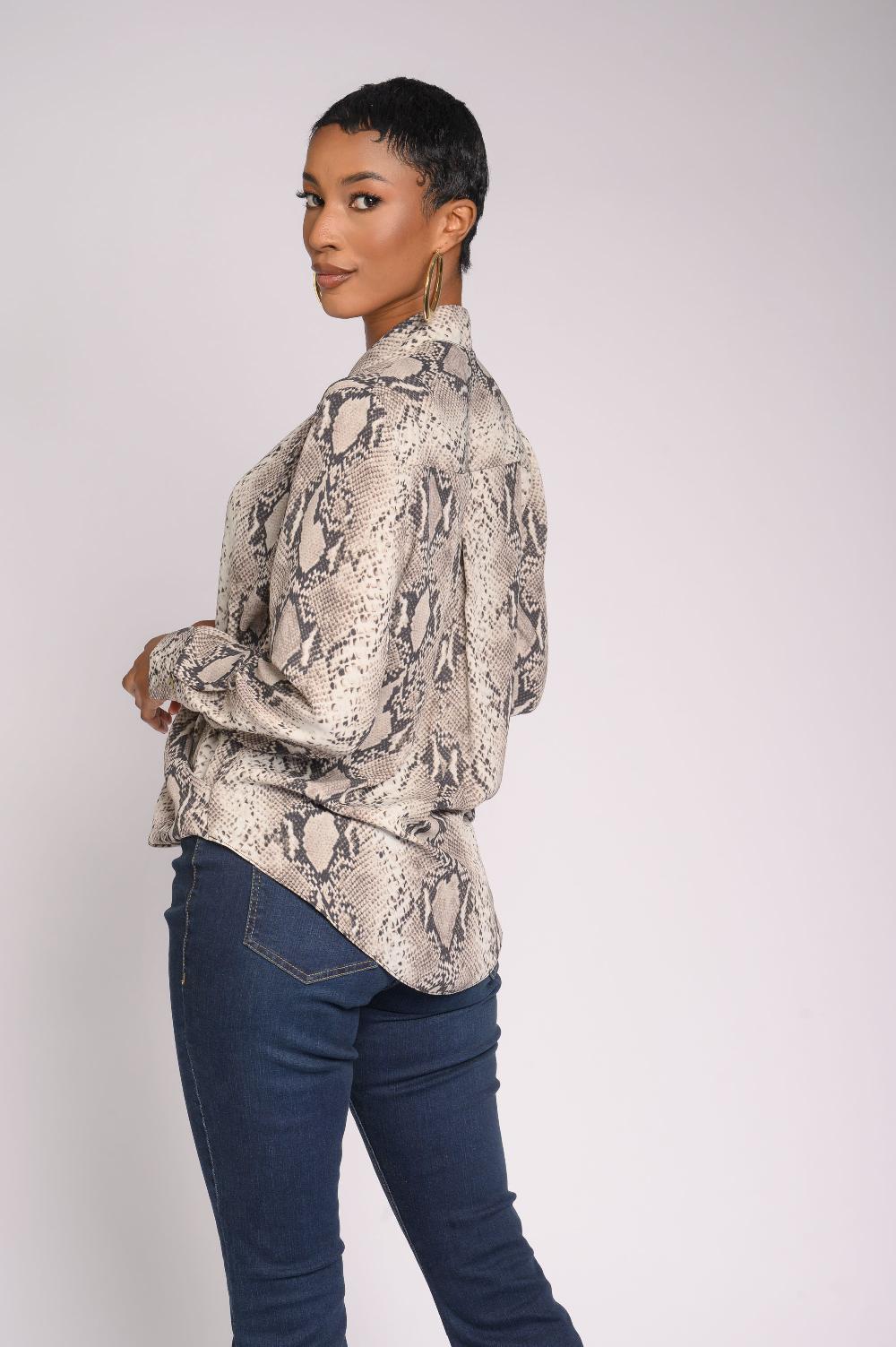 Contempo Print Woven Top