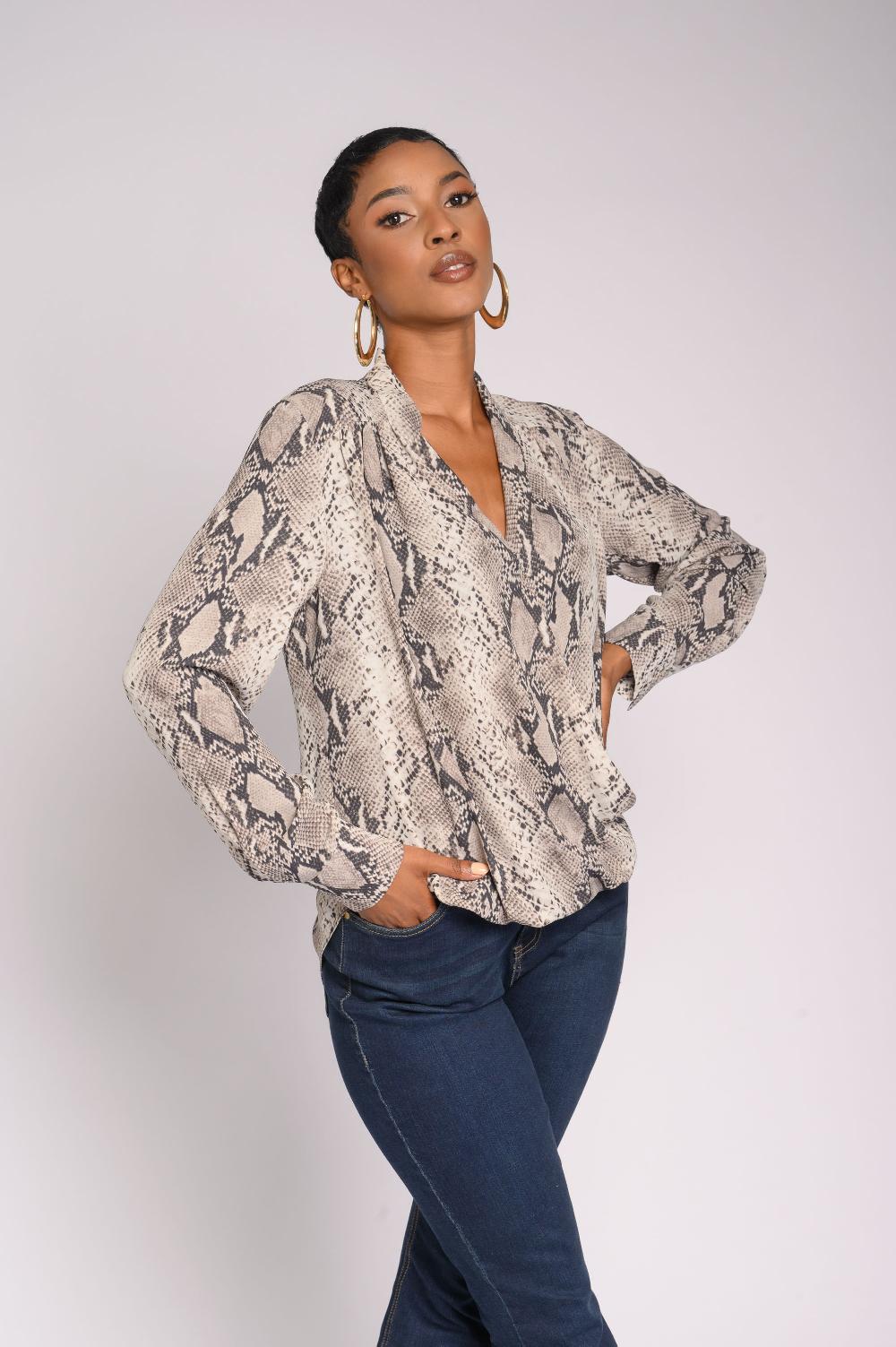 Contempo Print Woven Top