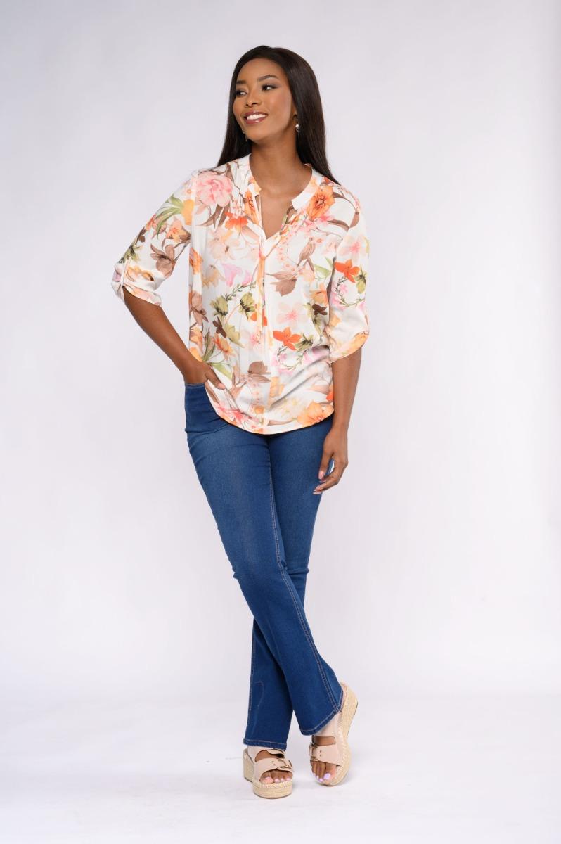 Contempo Print Woven Viscose Top