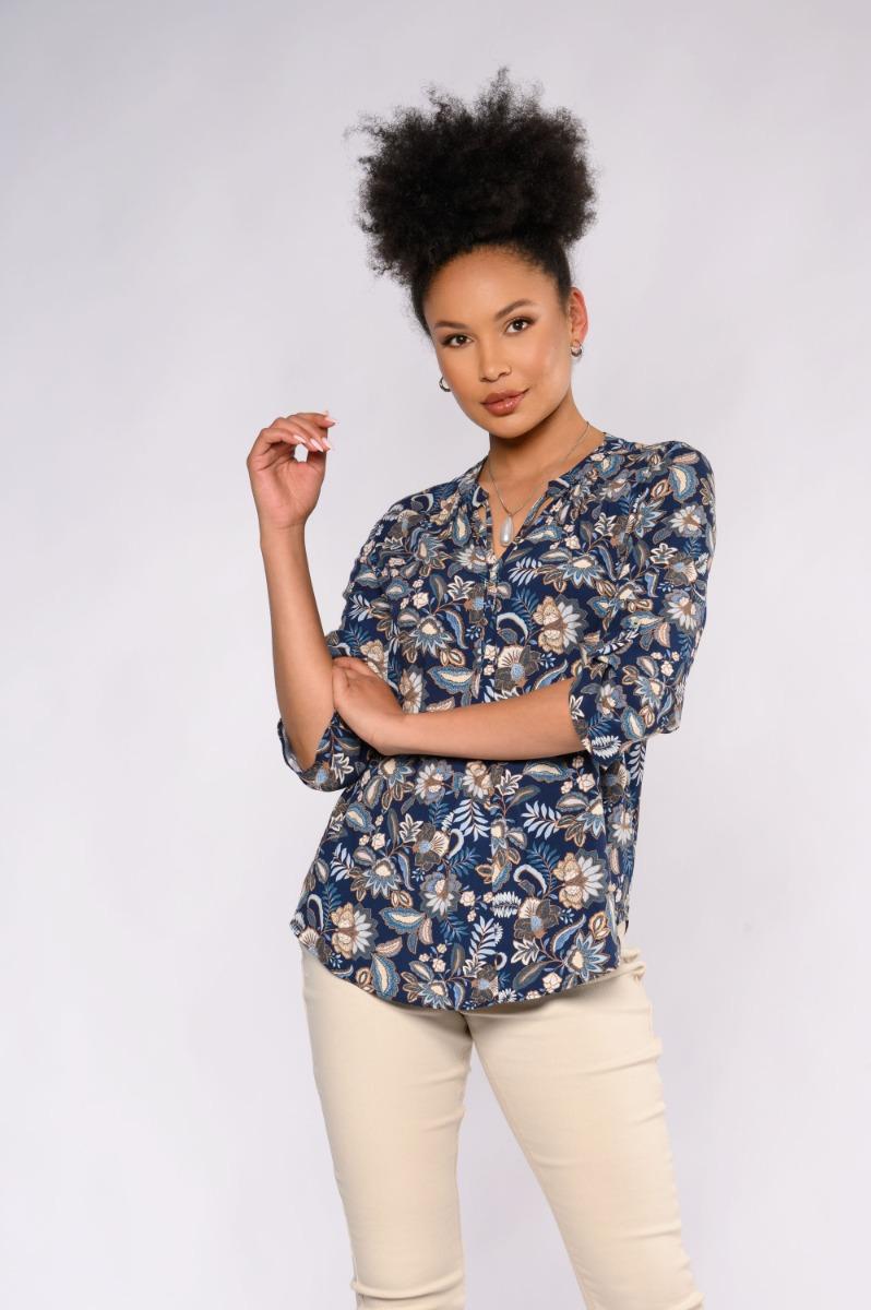 contempo Print Woven Viscose Top
