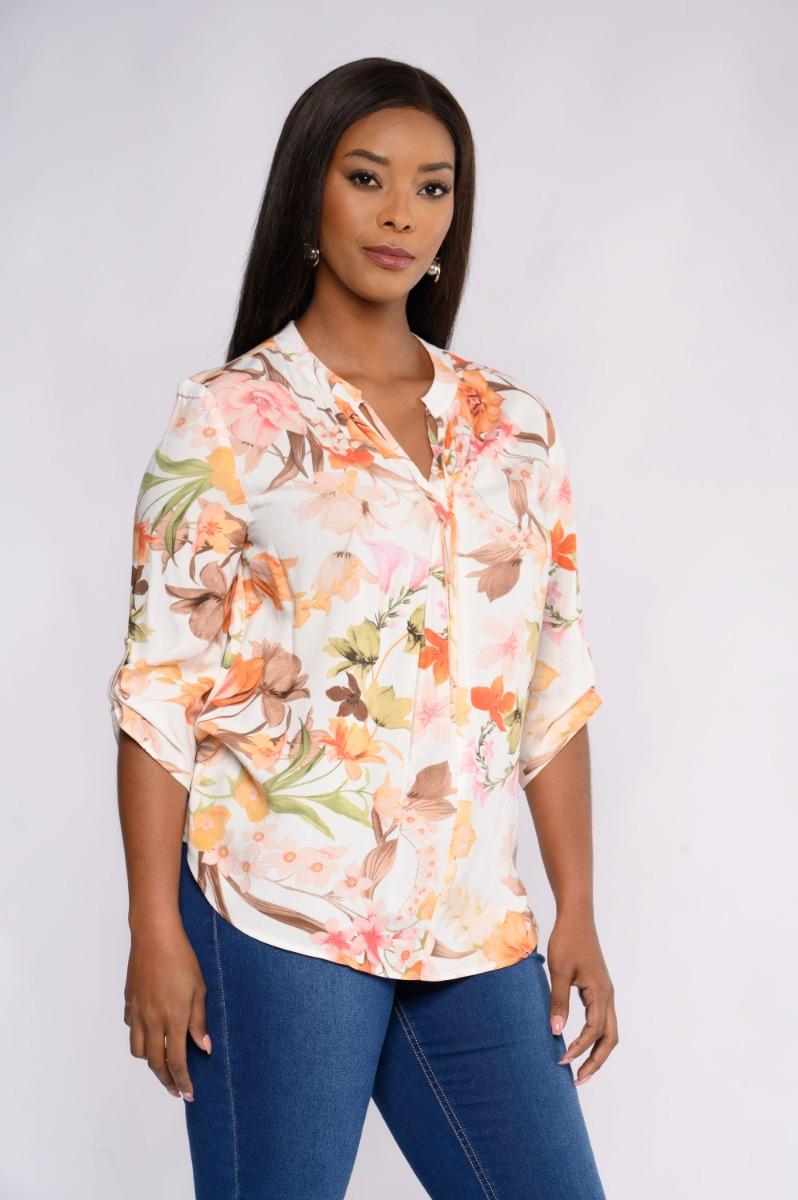 contempo Print Woven Viscose Top