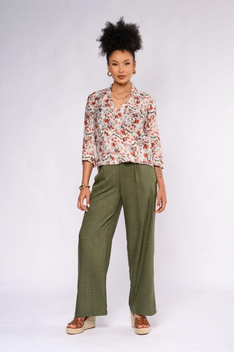 Contempo Print Wrap Top