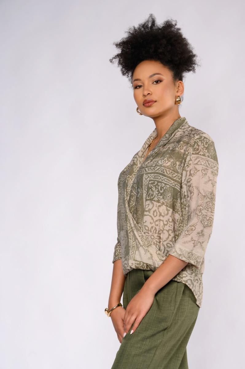 Contempo Print Wrap Top