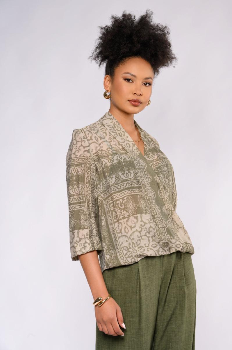 Contempo Print Wrap Top
