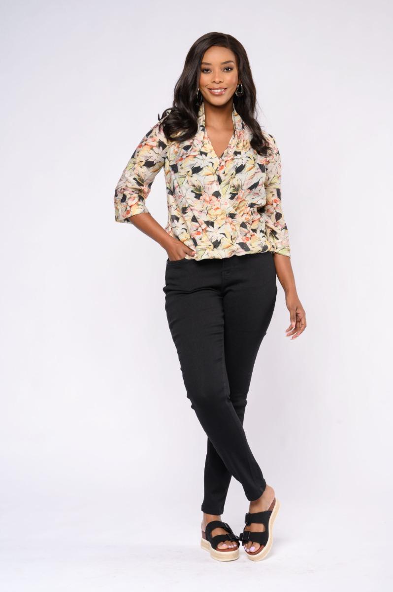 Contempo Print Wrap Top