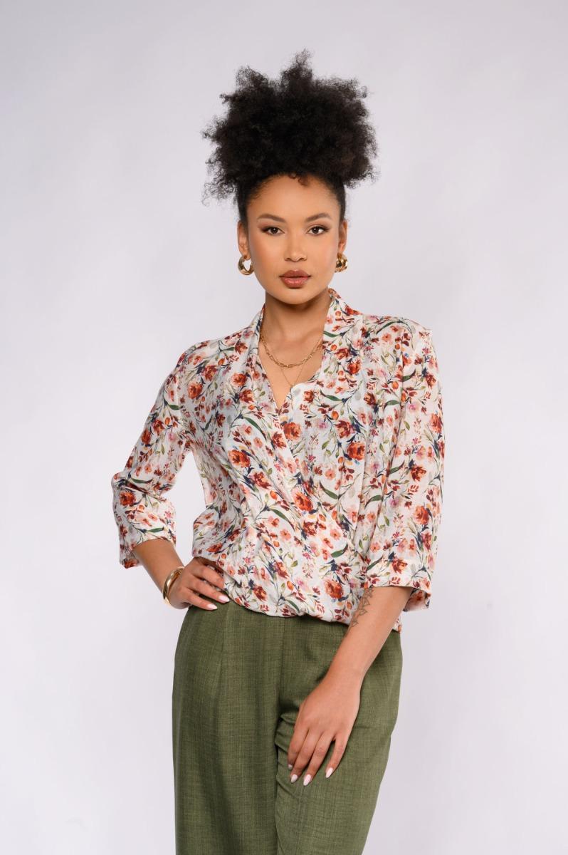 contempo Print Wrap Top