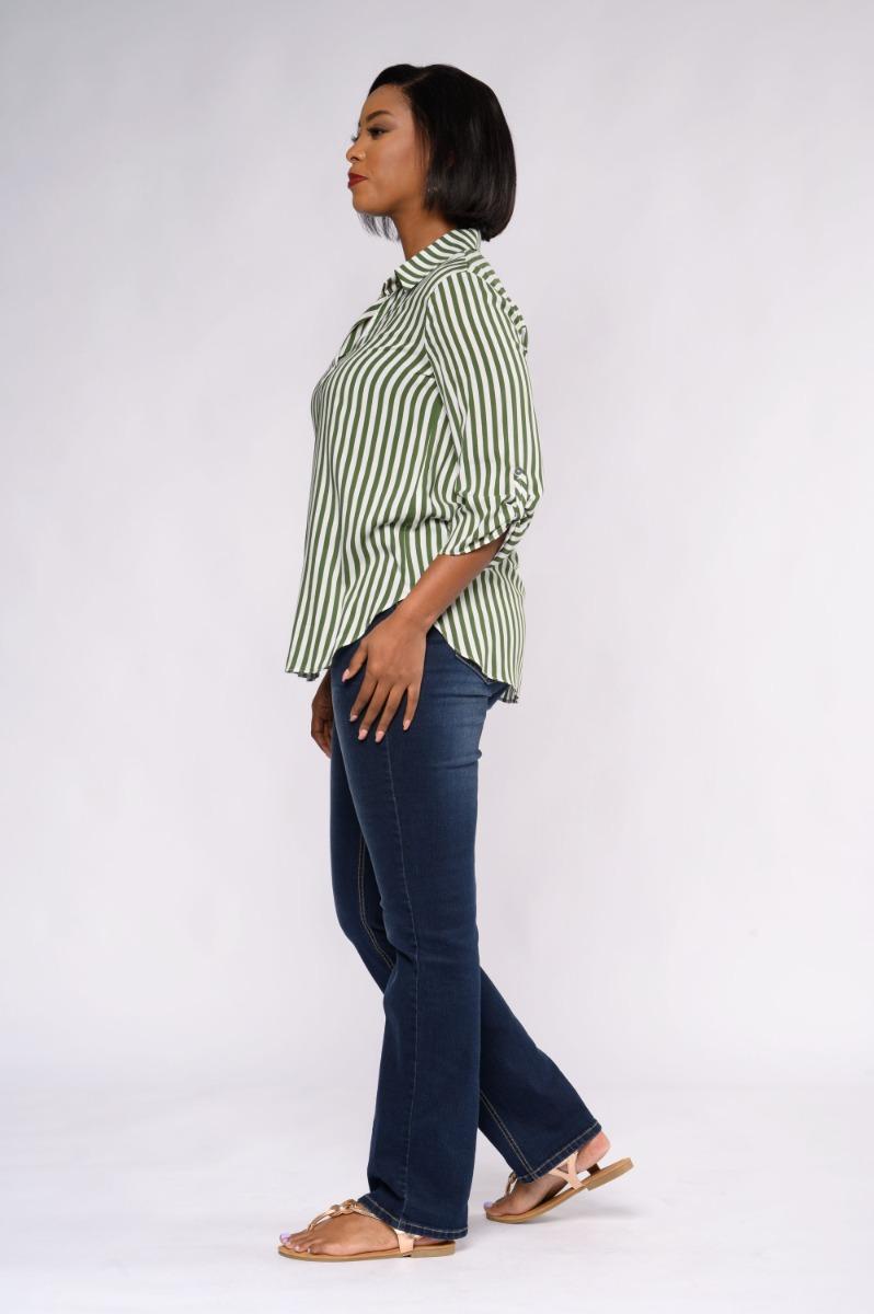 Contempo Stripe Woven Viscose Top