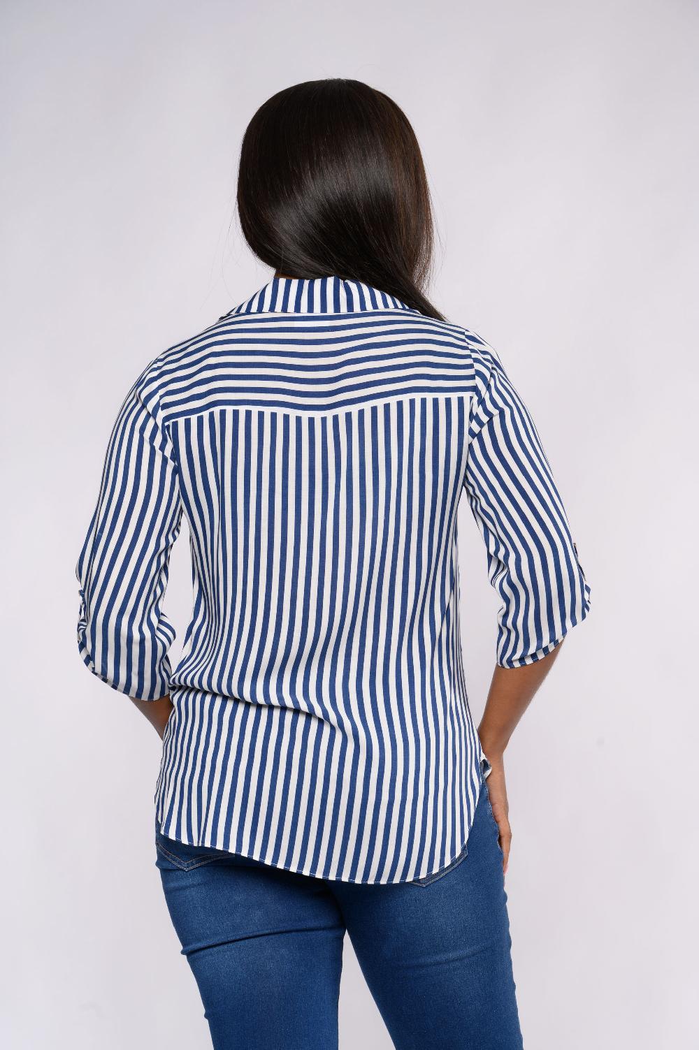 Contempo Stripe Woven Viscose Top