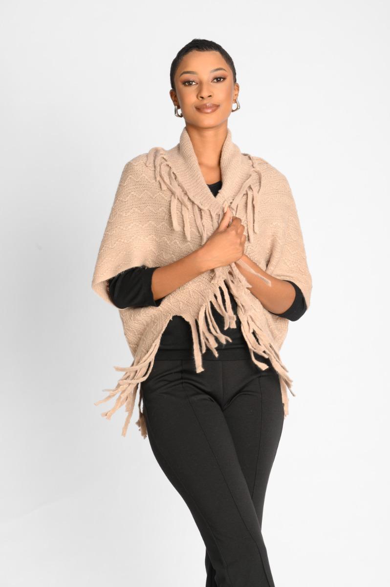 contempo Tassel Sleeve Poncho