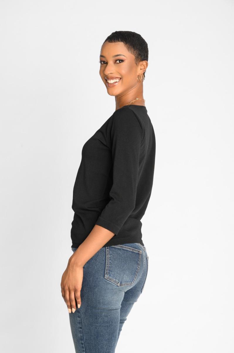 Contempo V Neck Knit Top