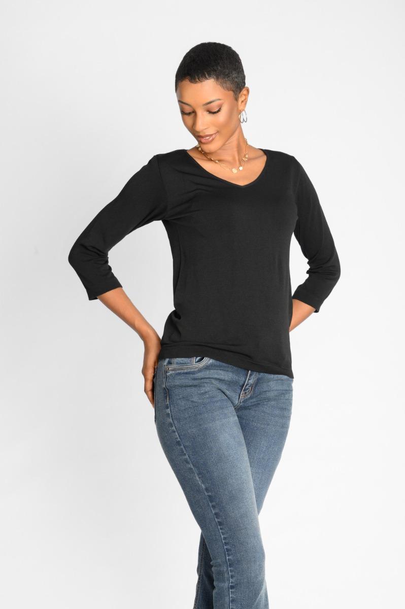 Contempo V Neck Knit Top