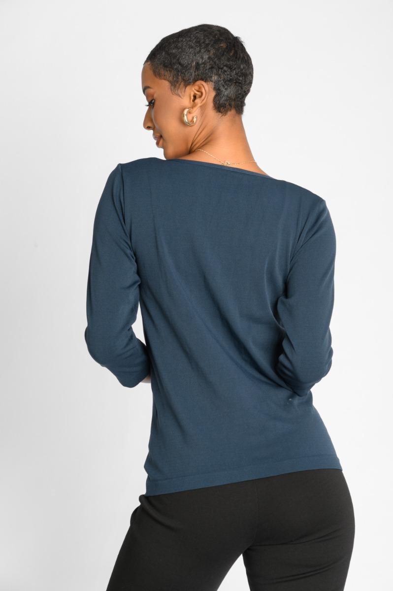 Contempo V Neck Knit Top