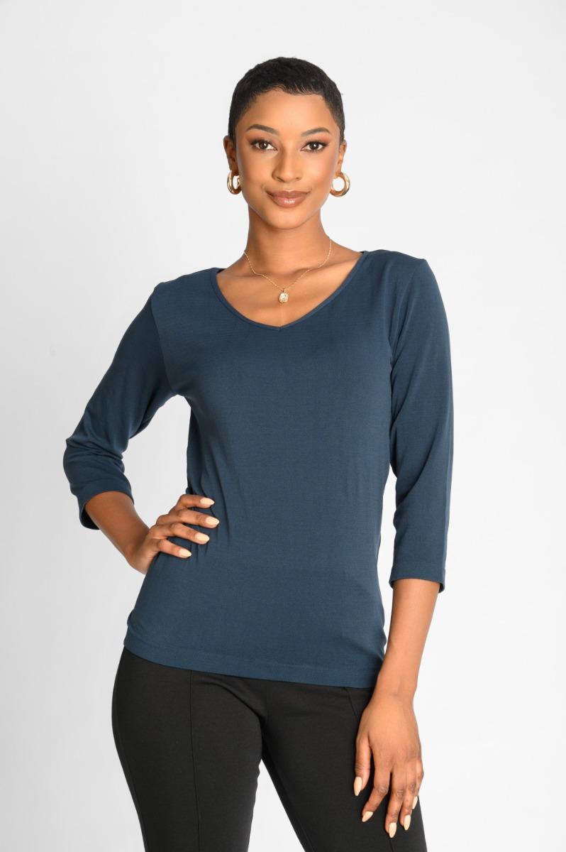 contempo V Neck Knit Top