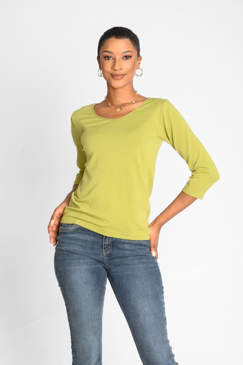 Contempo V Neck Knit Top