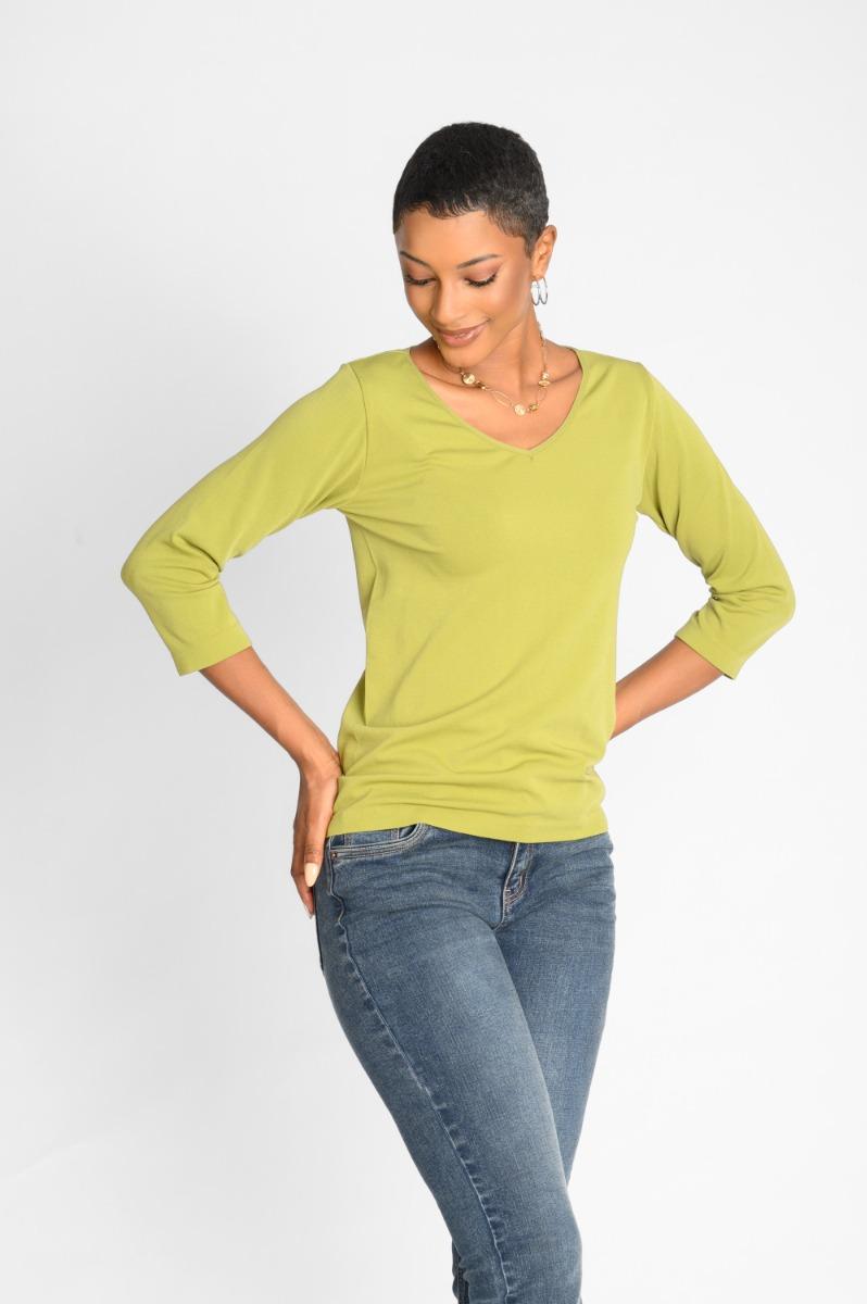 Contempo V Neck Knit Top