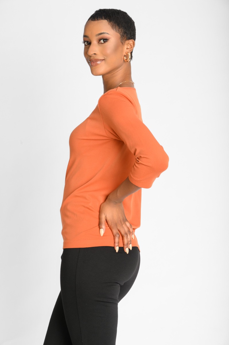 Contempo V Neck Knit Top