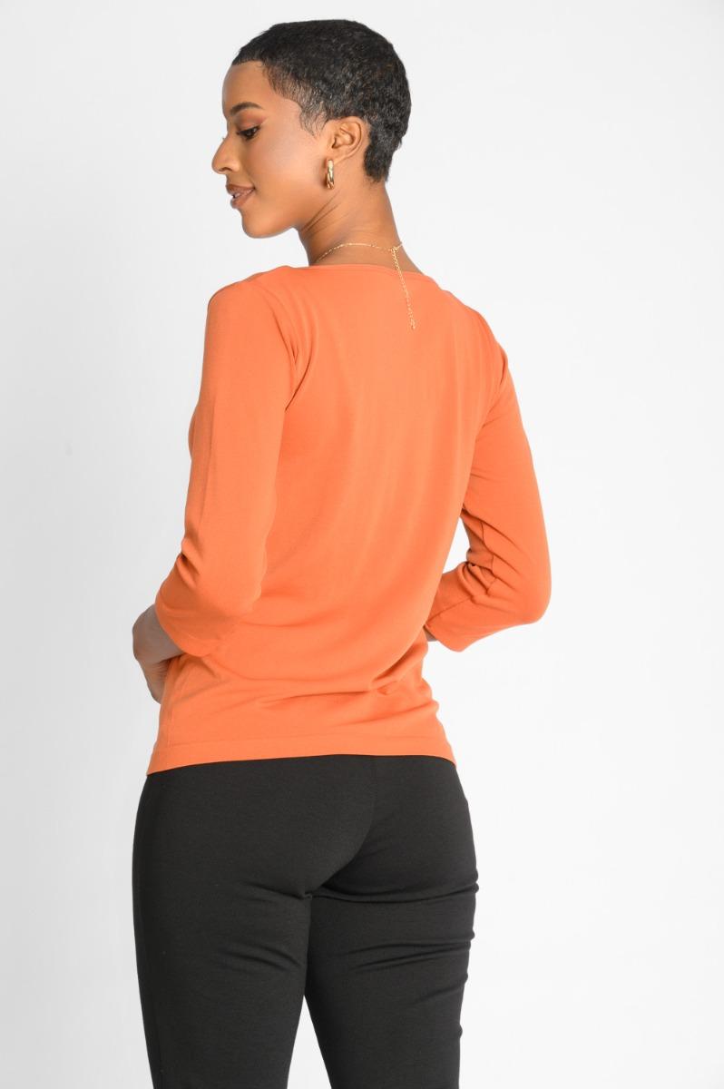 Contempo V Neck Knit Top