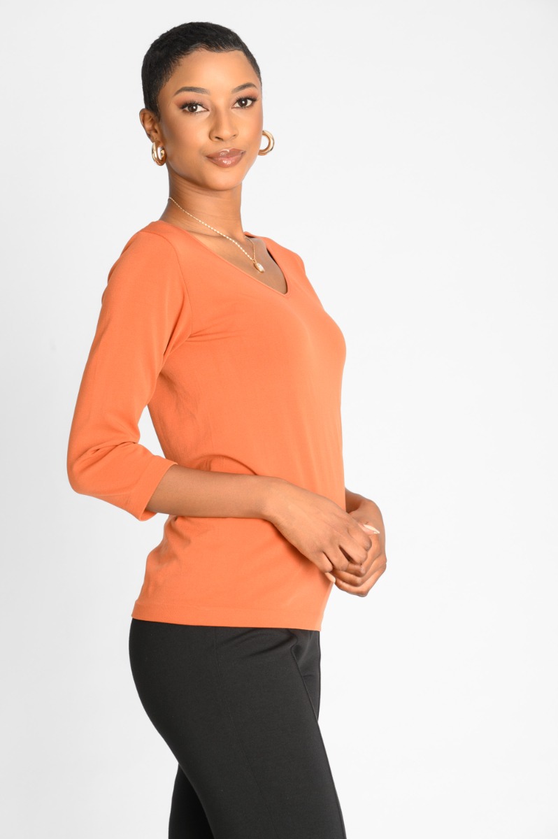 Contempo V Neck Knit Top