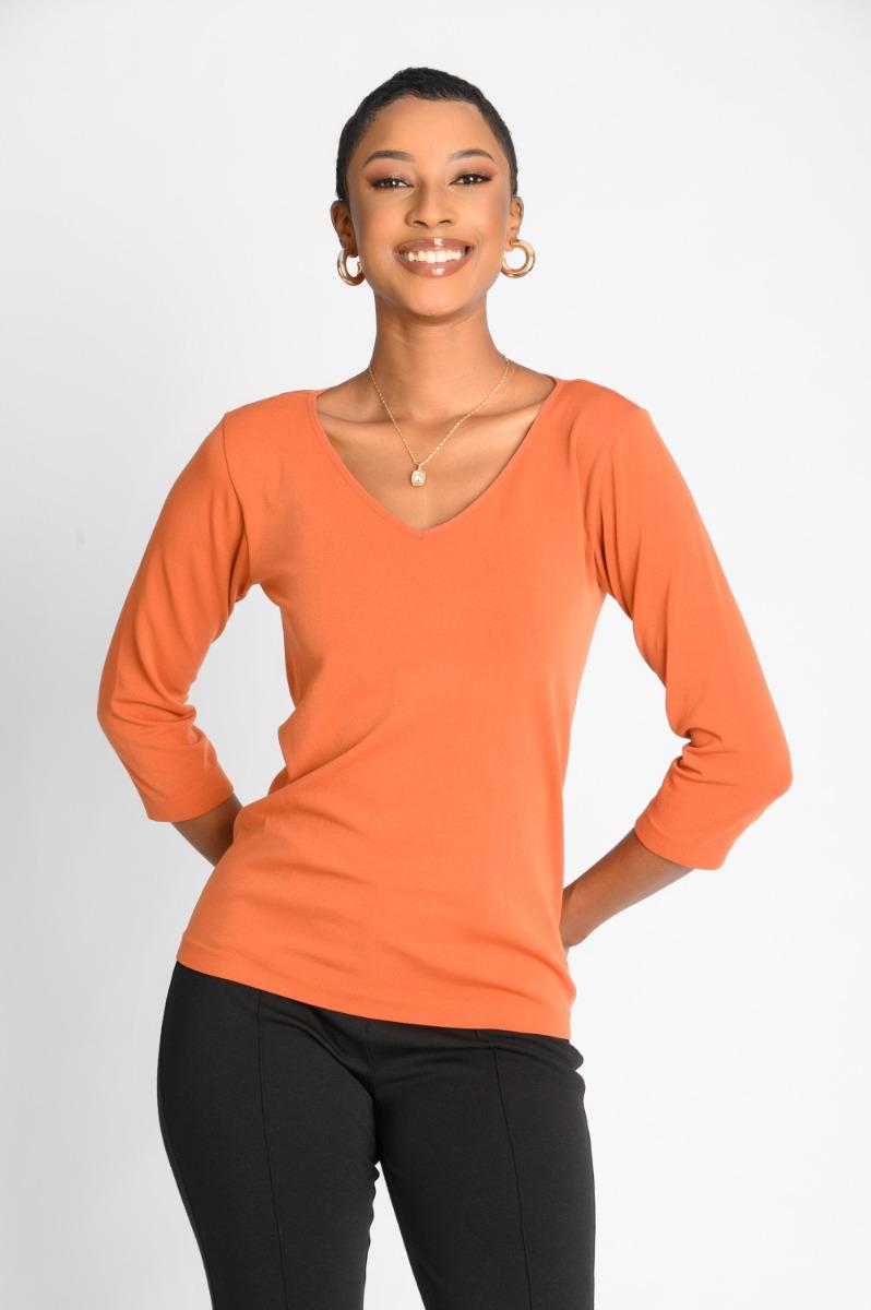 contempo V Neck Knit Top