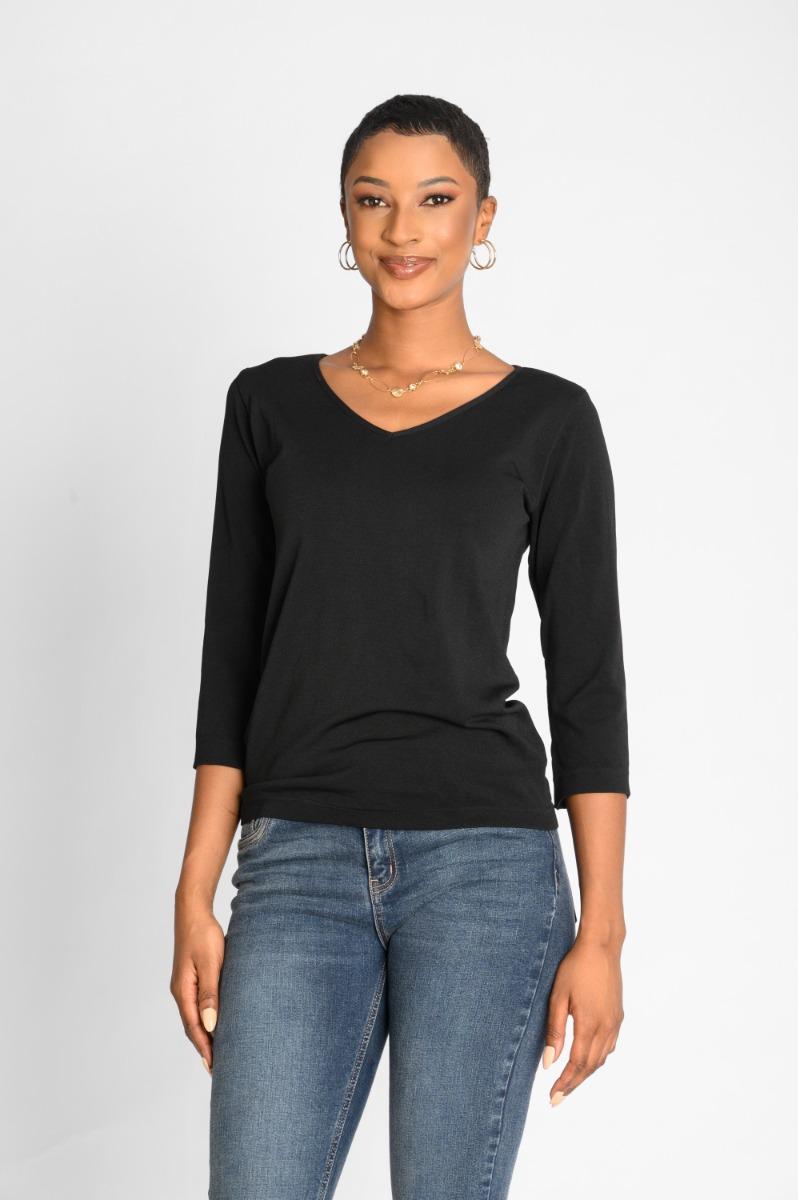 contempo V Neck Knit Top
