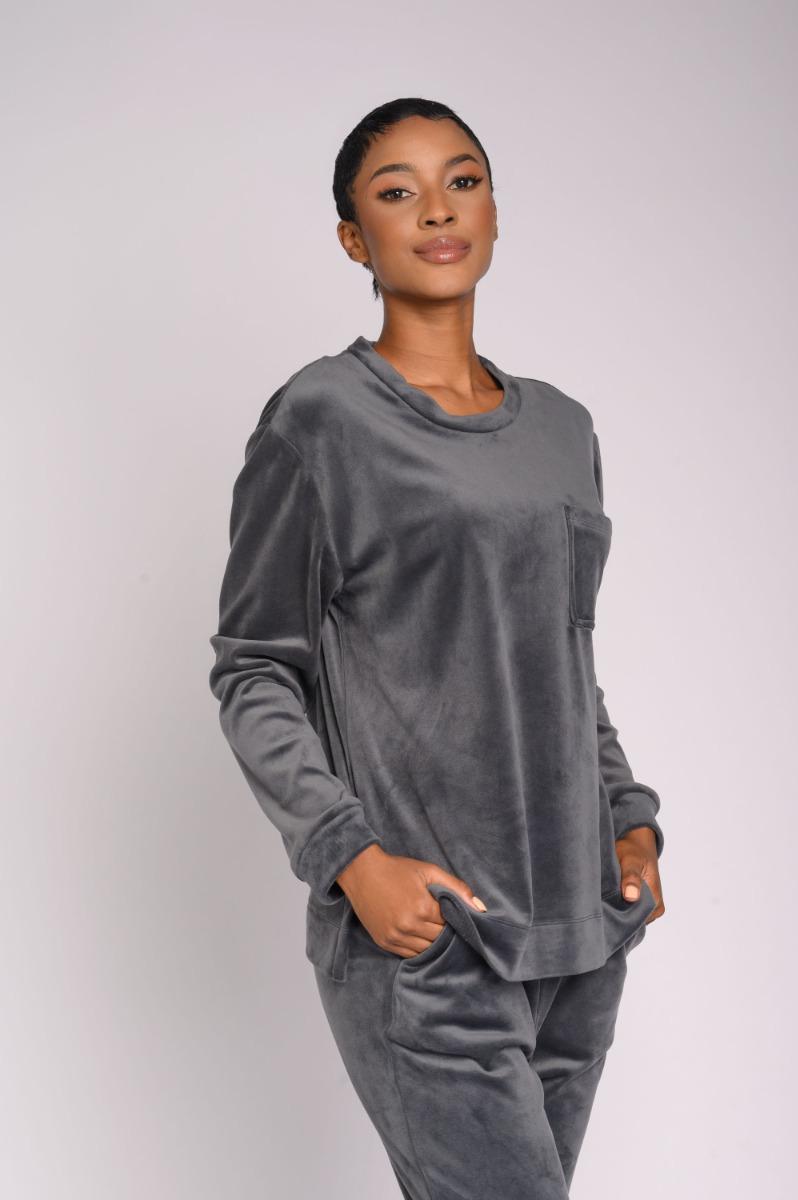 Contempo Velour Ls Top