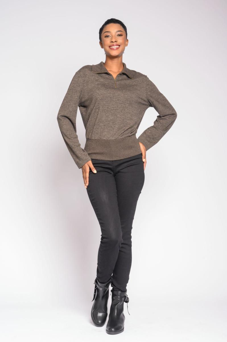 Contempo Zip Knit Top