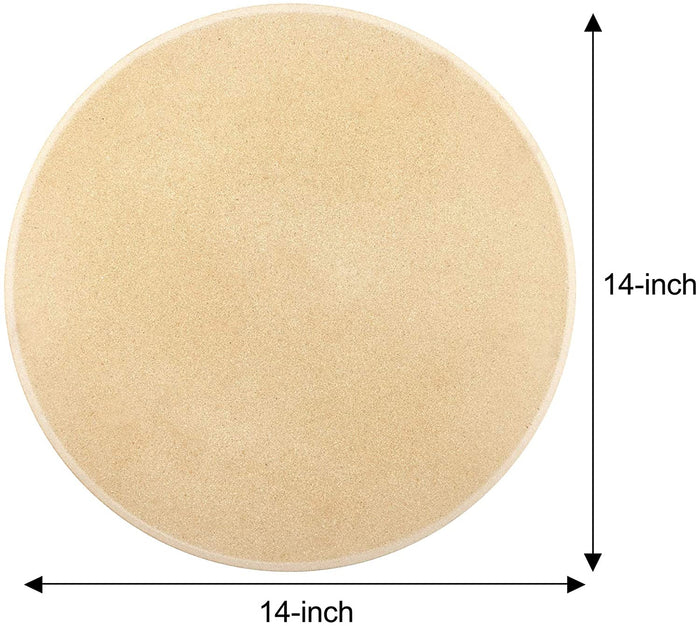 Cook N Home Cook N Home 02661 Pizza Grilling Baking Stone With Scraper 14-Inch Round Heavy Duty Cordierite Bread Stone For Oven And Grill Thermal Shock Resistant Ideal For Baking Golden Crisp Crust Pizza