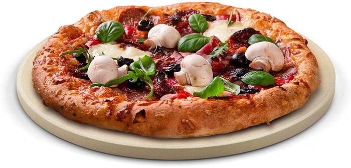 cook n home Cook N Home 02661 Pizza Grilling Baking Stone with Scraper 14-Inch Round Heavy Duty Cordierite Bread Stone for Oven and Grill Thermal Shock Resistant Ideal for Baking Golden Crisp Crust Pizza