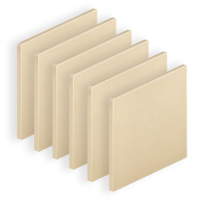 Cook N Home Cook N Home 02676 Pizza Grilling Stone Set 7.5-Inch Rectangular Heavy Duty Cordierite Bread Baking Stone For Oven And Grill Ideal For Baking Crisp Crust Pizza Thermal Shock Resistant 6-Pack With Scraper