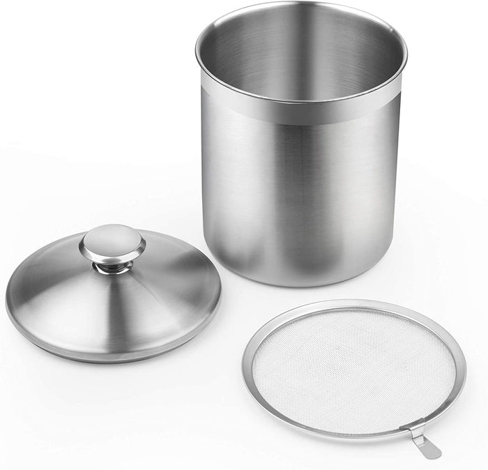 Cook N Home Cook N Home 1.5 Quart Stainless Steel Oil Storage Can Strainer