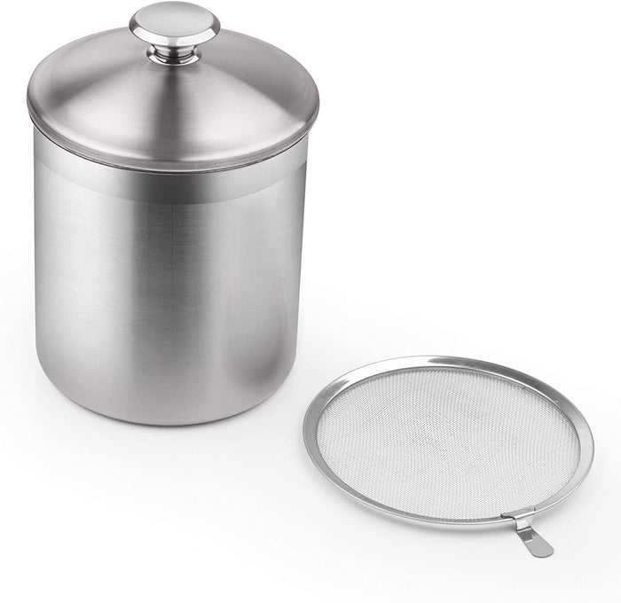 Cook N Home Cook N Home 1.5 Quart Stainless Steel Oil Storage Can Strainer