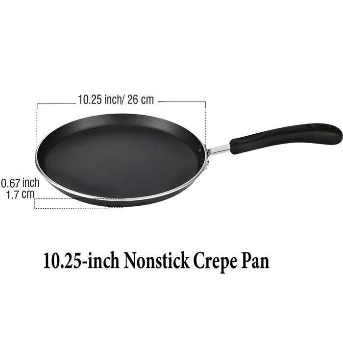 Cook N Home Cook N Home 10.25-Inch Nonstick Heavy Gauge Crepe Pancake Pan Griddle 26cm Black