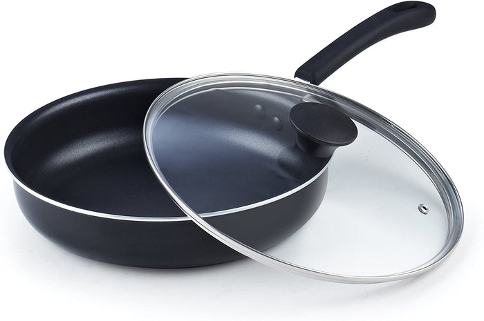 Cook N Home Cook N Home 10.5-Inch/3.5 Quart Nonstick Deep Saute Fry Pan/Jumbo Cooker With Lid Black