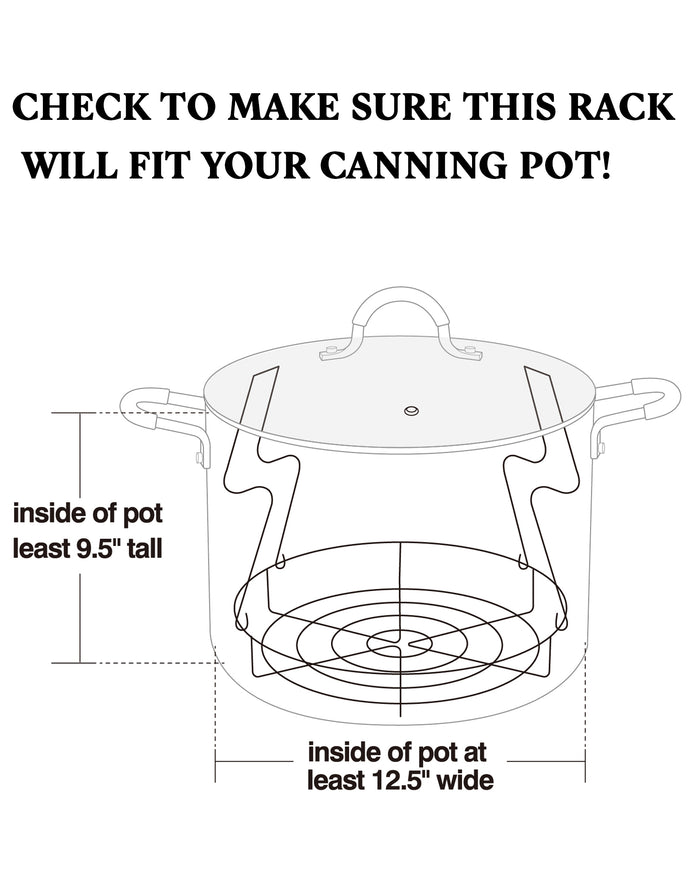 Cook N Home Cook N Home 12-inch Canning Rack Stainless Steel Steamer Canning Jar Rack Kit For Regular Wide Mouth Mason Jars Ball Jars Holds 8 Pint Or 7 Quart Jars