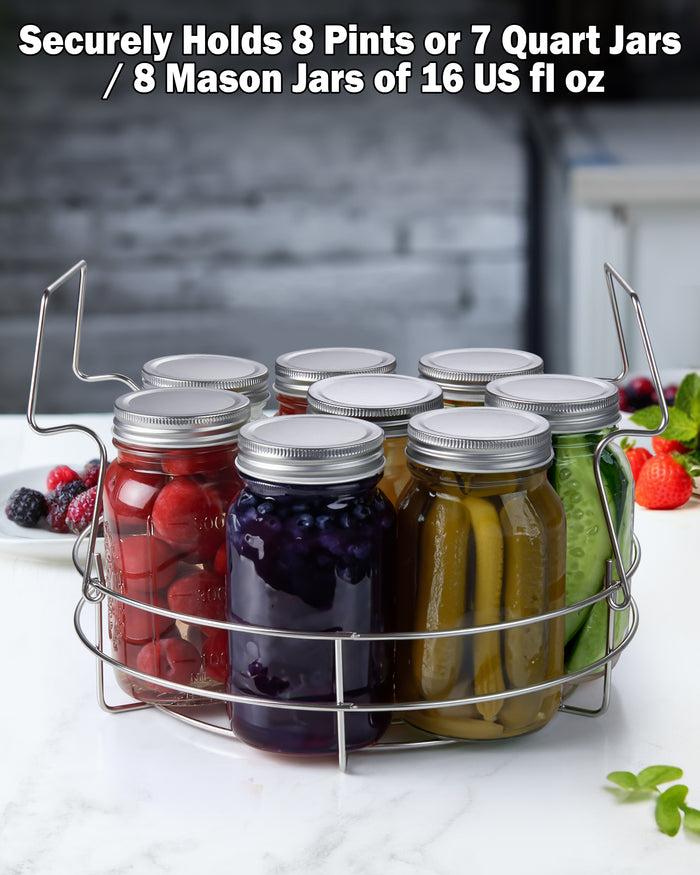 Cook N Home Cook N Home 12-inch Canning Rack Stainless Steel Steamer Canning Jar Rack Kit For Regular Wide Mouth Mason Jars Ball Jars Holds 8 Pint Or 7 Quart Jars