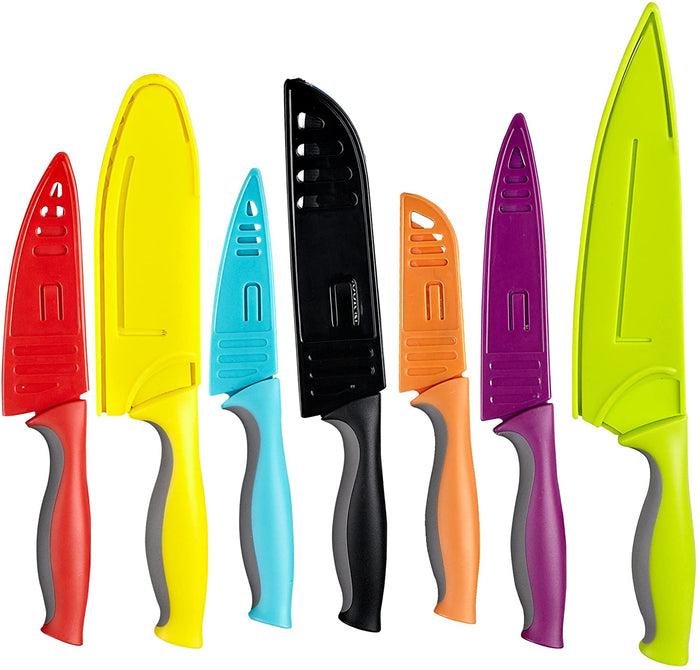 Cook N Home Cook N Home 14-Piece Coated Stainless Steel Knives Comes With 7-Knife And 7-Blade Guards Color Coded To Reduce Risk Of Cross Contamination