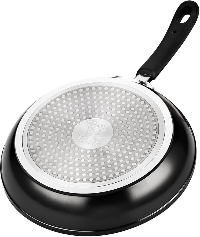 Cook N Home Cook N Home 3-Piece Set Saute Pan With Non-Stick Coating Induction Compatible Bottom Black Large
