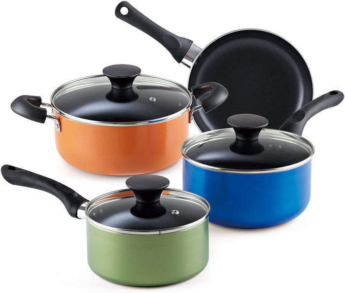 cook n home Cook N Home 7-Piece Nonstick Cookware Starter Set Multicolor