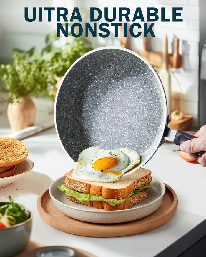 Cook N Home Cook N Home 8"/10"/12" 3 Pieces Frying Saute Pan Set With Non-stick Coating And Induction Compatible Bottom Black