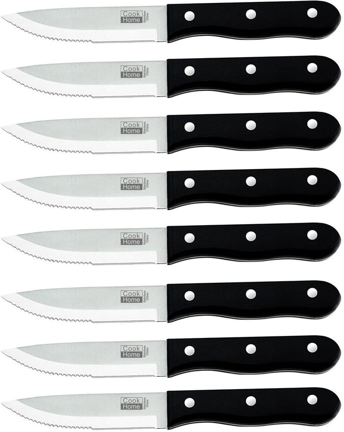 cook n home Cook N Home 8-Piece Steak House Style Steak Knife Set Stainless Steel