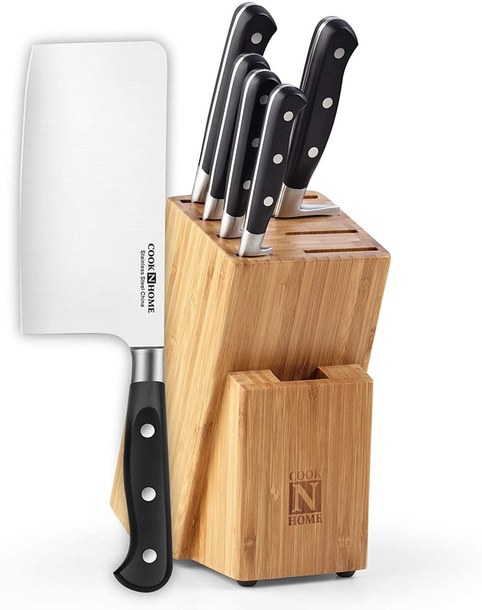 cook n home Cook N Home Asian Chef Knife 6pc Set with Bamboo Storage Block