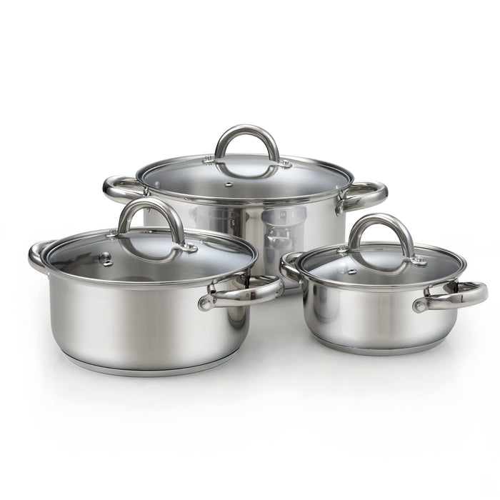 cook n home Cook N Home Basic Stainless Steel Sauce Pot Saucier Casserole 6-Piece set