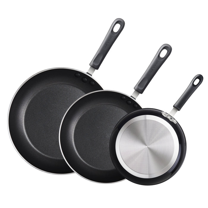 cook n home Cook N Home Basics Nonstick Saute Skillet Fry Pan 3-Piece Set 8 inch/9.5-Inch/11-inch Non-Stick Frying Pans Black
