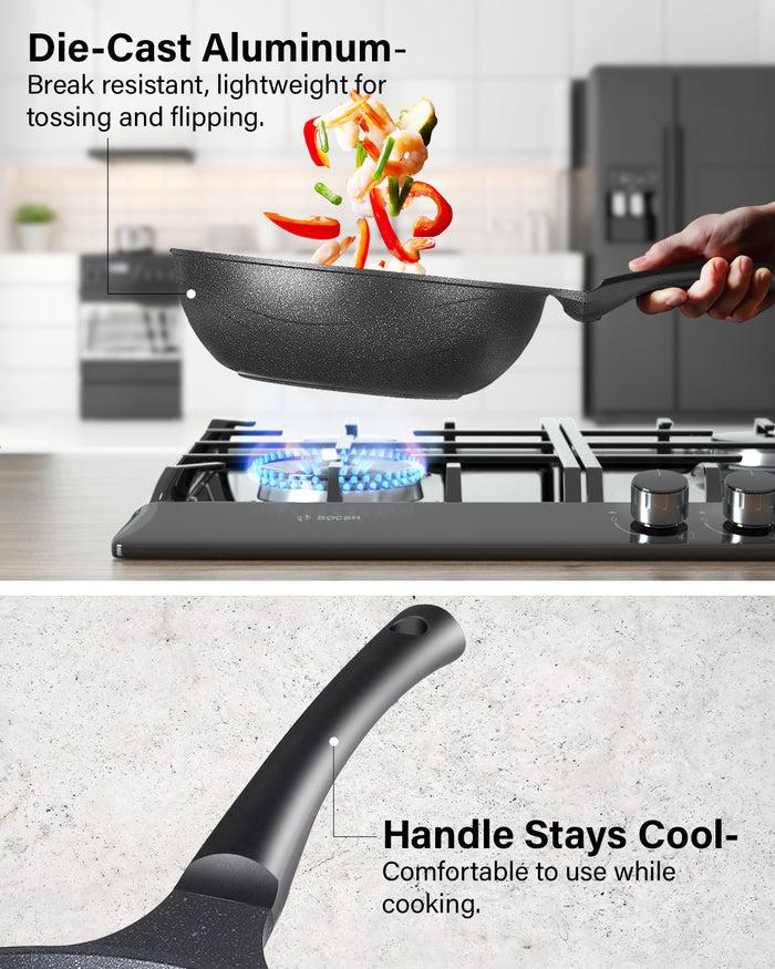 Cook N Home Cook N Home Marble Nonstick Cookware Saute Fry Pan 12-inch Made In Korea