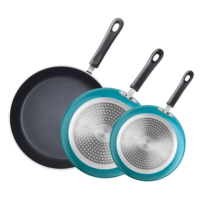 Cook N Home Cook N Home Nonstick Saute Fry Pan Skillet Set 8 9.5 And 11-Inch Kitchen Cooking Frying Saute Pan Induction Compatible Turquoise 3-Piece