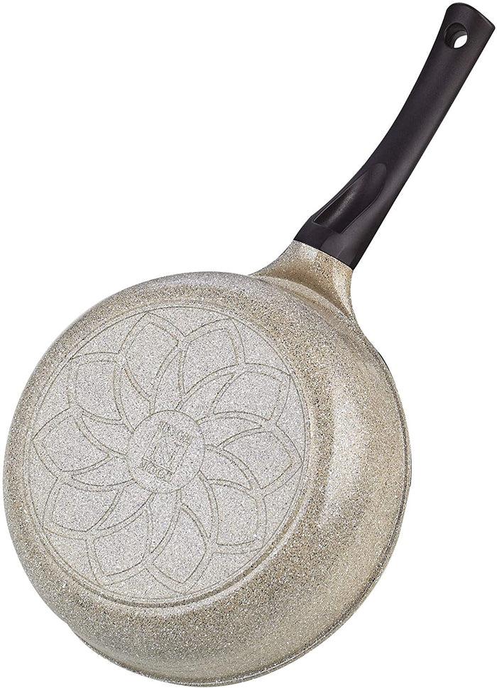 Cook N Home Cook N Home Nonstick Saute Skillet Pans 8 Inch + 9.5 Inch 2pc Set Ceramic Marble Coating Deep Frying Pan Wok Stir-Fry Sauté Pan Earth