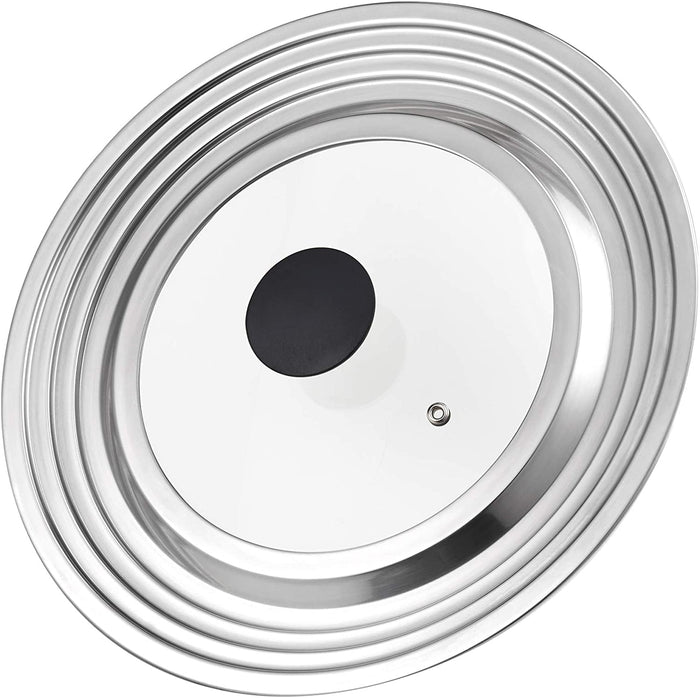 Cook N Home Cook N Home Stainless Steel With Glass Center Universal Lid Fits 8 10. 25 11 & 12"